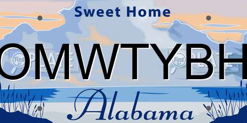 OMWTYBH Alabama License Plate