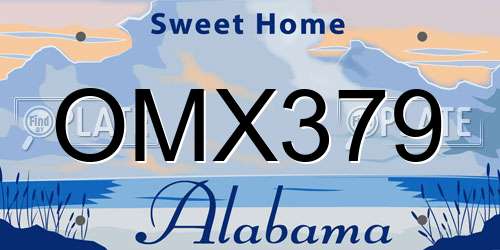 OMX379 Alabama License Plate
