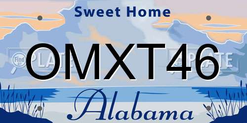 OMXT46 Alabama License Plate