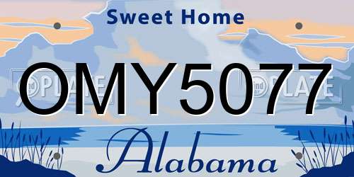 OMY5077 Alabama License Plate
