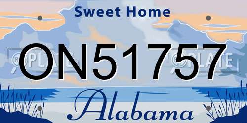 ON51757 Alabama License Plate