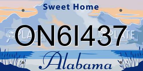 ON6I437 Alabama License Plate