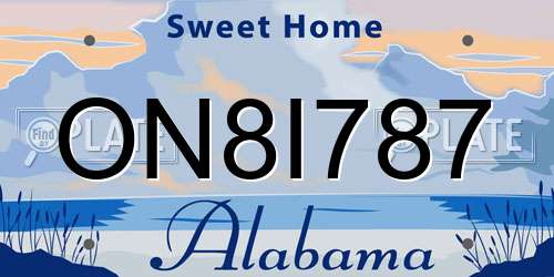 ON8I787 Alabama License Plate