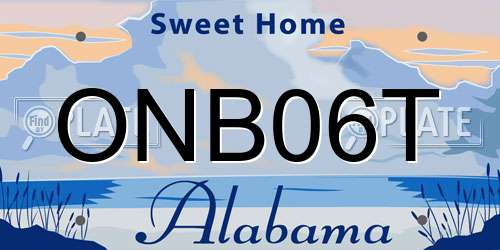 ONB06T Alabama License Plate