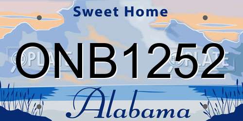 ONB1252 Alabama License Plate