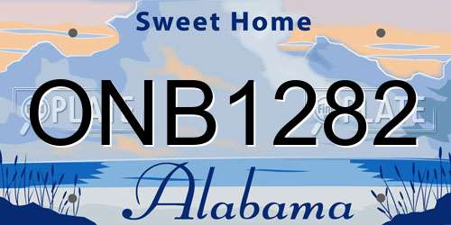 ONB1282 Alabama License Plate