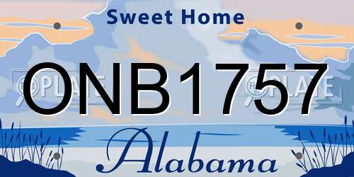 ONB1757 Alabama License Plate