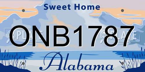 ONB1787 Alabama License Plate