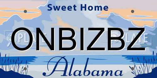ONBIZBZ Alabama License Plate