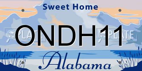 ONDH11 Alabama License Plate