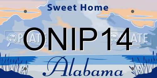 ONIP14 Alabama License Plate