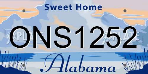 ONS1252 Alabama License Plate