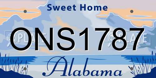 ONS1787 Alabama License Plate