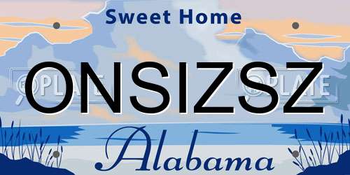 ONSIZSZ Alabama License Plate