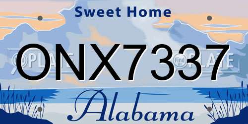 ONX7337 Alabama License Plate
