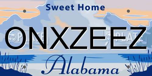 ONXZEEZ Alabama License Plate