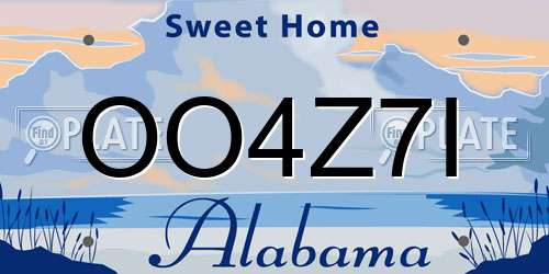 OO4Z7I Alabama License Plate