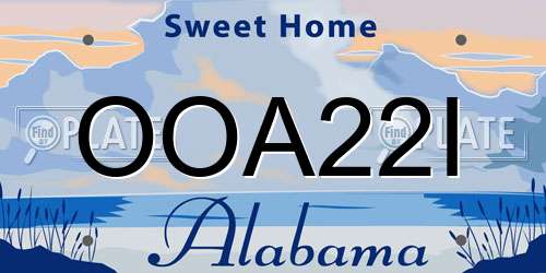 OOA22I Alabama License Plate