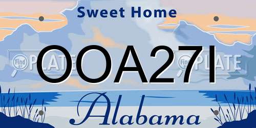 OOA27I Alabama License Plate