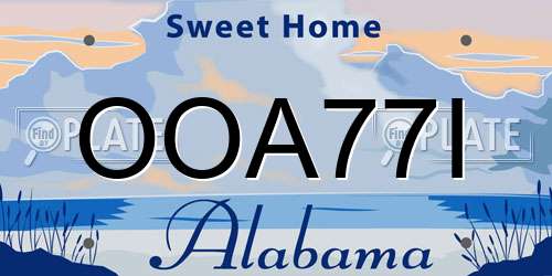 OOA77I Alabama License Plate