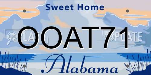 OOAT71 Alabama License Plate