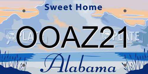 OOAZ21 Alabama License Plate