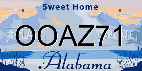 OOAZ71 Alabama License Plate