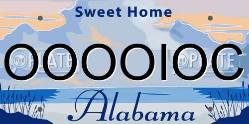 OOOOIOC Alabama License Plate