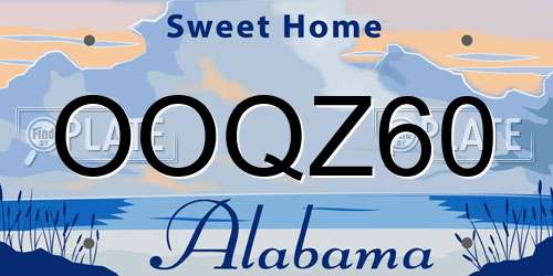 OOQZ60 Alabama License Plate