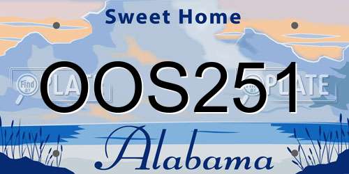 OOS251 Alabama License Plate