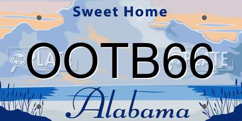 OOTB66 Alabama License Plate