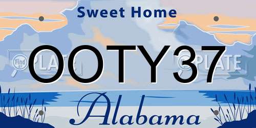 OOTY37 Alabama License Plate