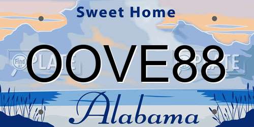 OOVE88 Alabama License Plate