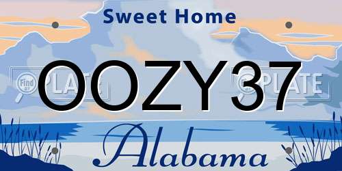 OOZY37 Alabama License Plate