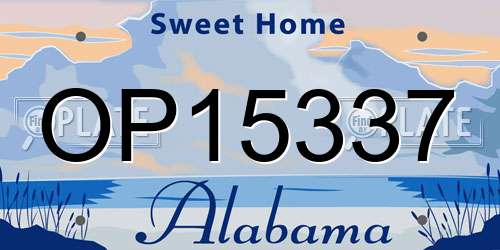 OP15337 Alabama License Plate