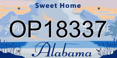 OP18337 Alabama License Plate
