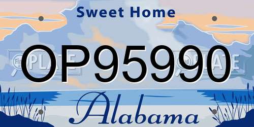 OP95990 Alabama License Plate