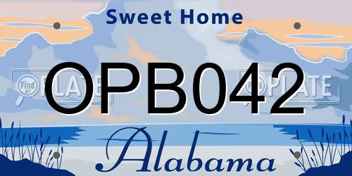 OPB042 Alabama License Plate