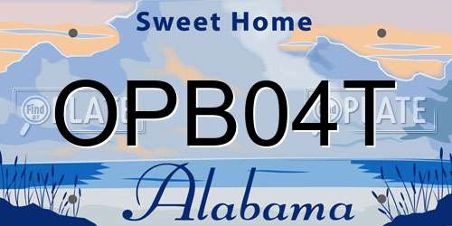OPB04T Alabama License Plate
