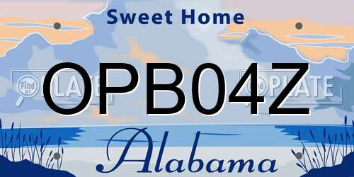 OPB04Z Alabama License Plate