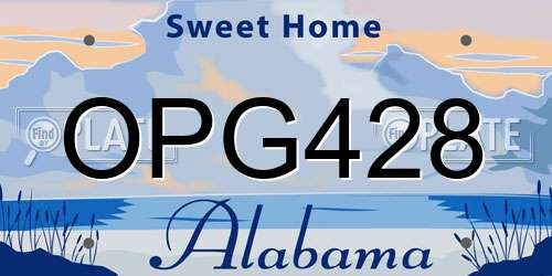 OPG428 Alabama License Plate