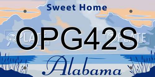 OPG42S Alabama License Plate