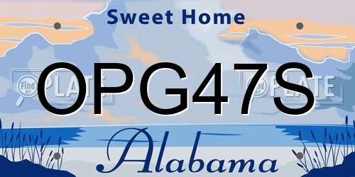 OPG47S Alabama License Plate