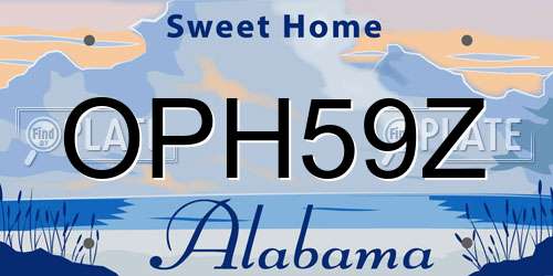 OPH59Z Alabama License Plate