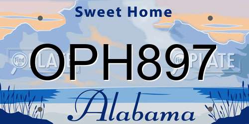 OPH897 Alabama License Plate