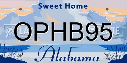 OPHB95 Alabama License Plate