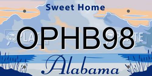 OPHB98 Alabama License Plate