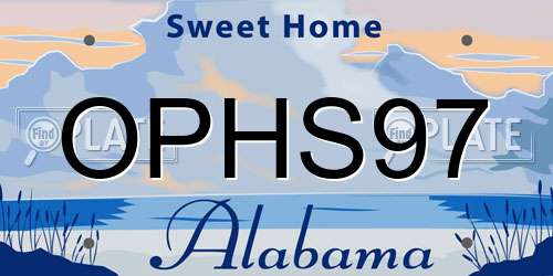 OPHS97 Alabama License Plate