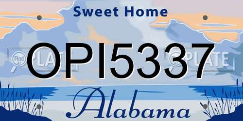 OPI5337 Alabama License Plate