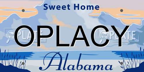 OPLACY Alabama License Plate